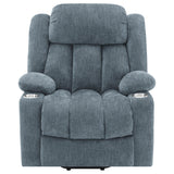Houston Slate Blue Upholstered Power Lift Recliner Chair by Coaster at Eve Furniture