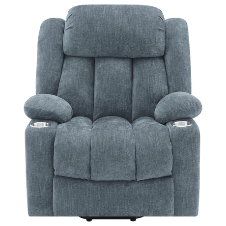Houston Slate Blue Upholstered Power Lift Recliner Chair by Coaster at Eve Furniture