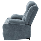 Houston Slate Blue Upholstered Power Lift Recliner Chair by Coaster at Eve Furniture