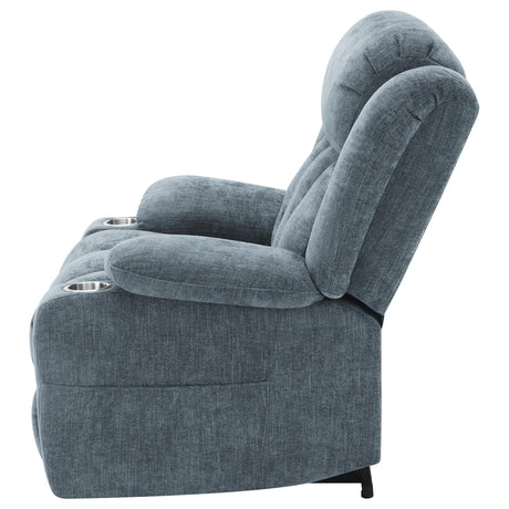 Houston Slate Blue Upholstered Power Lift Recliner Chair by Coaster at Eve Furniture