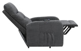 Howie Charcoal Tufted Upholstered Power Lift Recliner by Coaster at Eve Furniture