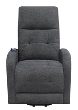 Howie Charcoal Tufted Upholstered Power Lift Recliner by Coaster at Eve Furniture