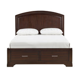 Hudson Cherry Full Storage Platform Bed by Homelegance at Eve Furniture