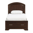 Hudson Cherry Twin Storage Platform Bed by Homelegance at Eve Furniture