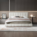 Hudson Ivory Boucle Queen Bed by Ashcroft Imports at Eve Furniture
