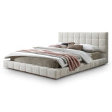 Hudson Ivory Boucle Queen Bed by Ashcroft Imports at Eve Furniture