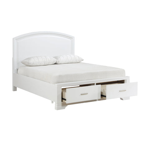 Hudson White Full Storage Platform Bed by Homelegance at Eve Furniture