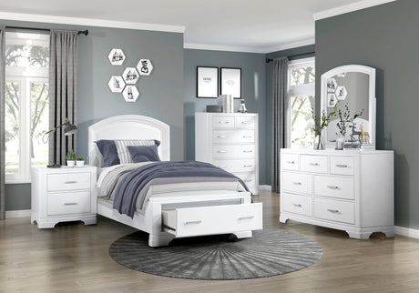 Hudson White Storage Platform Youth Bedroom Set by Homelegance at Eve Furniture