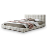 Hudson Ivory Boucle King Bed by Ashcroft Imports at Eve Furniture