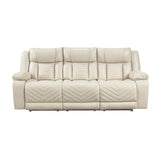 Huron Beige Power Double Reclining Sofa by Homelegance at Eve Furniture