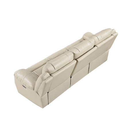 Huron Beige Power Double Reclining Sofa by Homelegance at Eve Furniture