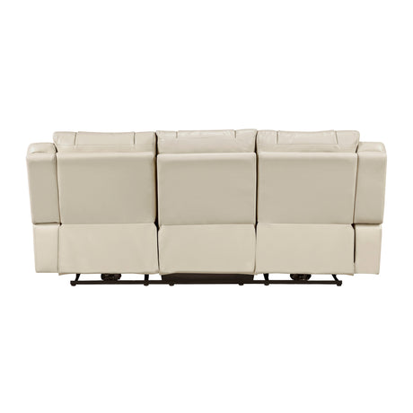 Huron Beige Power Double Reclining Sofa by Homelegance at Eve Furniture