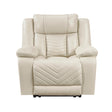 Huron Beige Power Reclining Chair by Homelegance at Eve Furniture