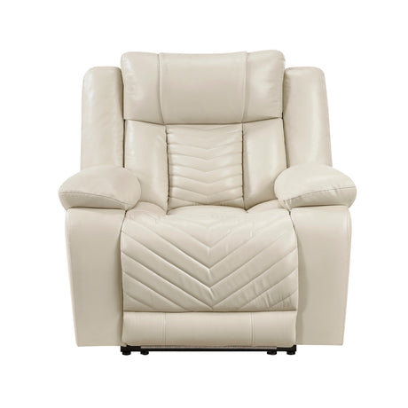 Huron Beige Power Reclining Chair by Homelegance at Eve Furniture