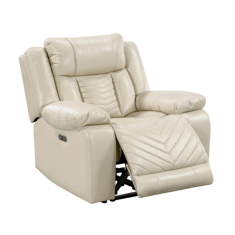 Huron Beige Power Reclining Chair by Homelegance at Eve Furniture