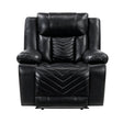 Huron Black Power Reclining Chair by Homelegance at Eve Furniture