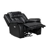 Huron Black Power Reclining Chair by Homelegance at Eve Furniture
