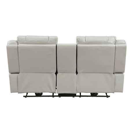 Huron Gray Power Double Reclining Loveseat with Center Console by Homelegance at Eve Furniture