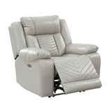 Huron Gray Power Reclining Chair by Homelegance at Eve Furniture