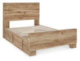 Hyanna Tan Brown Youth One Side Storage Panel Bedroom Set by Ashley at Eve Furniture