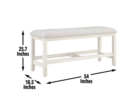 Hyland Vanilla Counter Height Dining Bench by Steve Silver at Eve Furniture