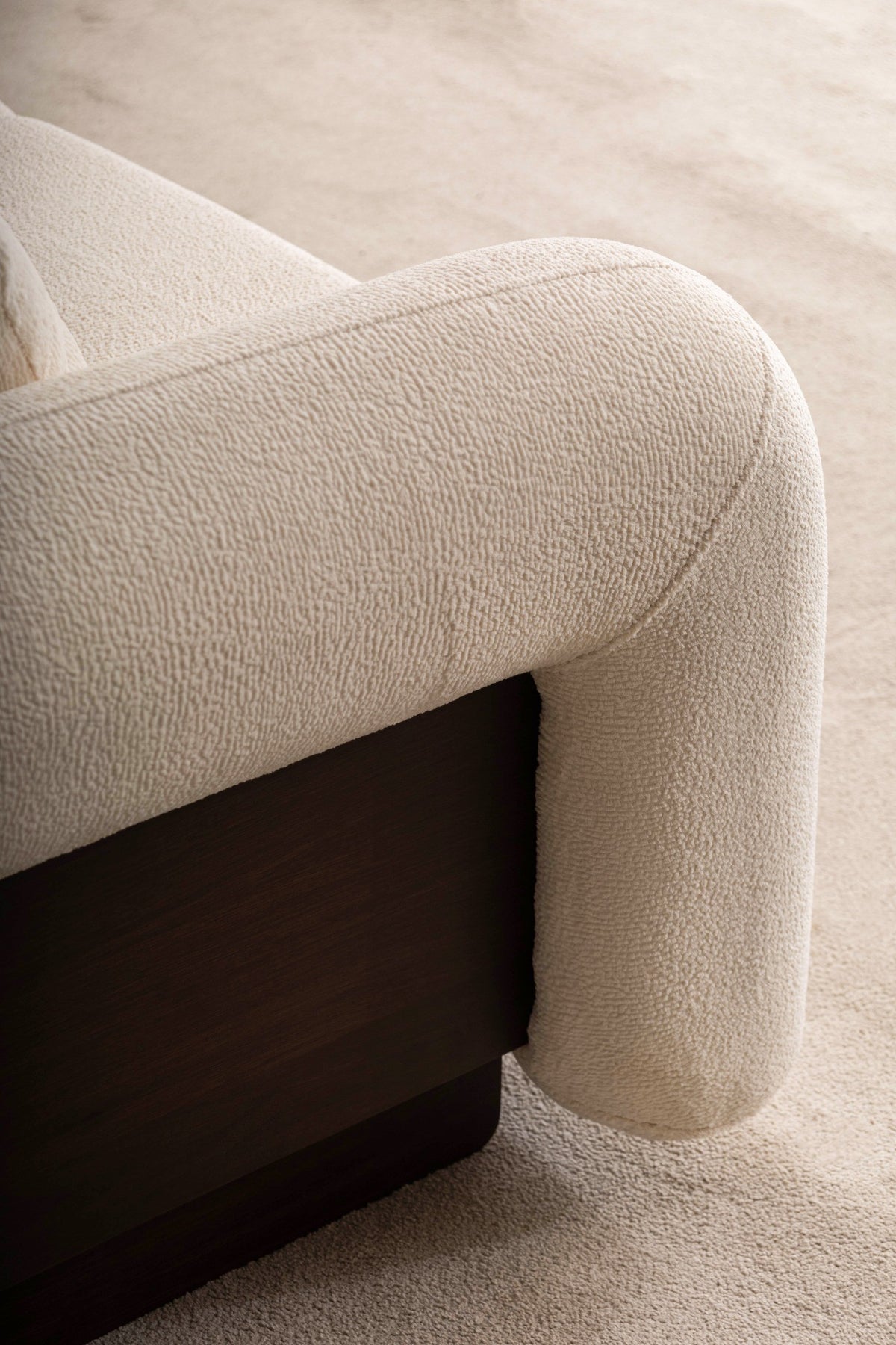 Damla Cream Loveseat 80”