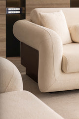 Damla Cream Living Room Set