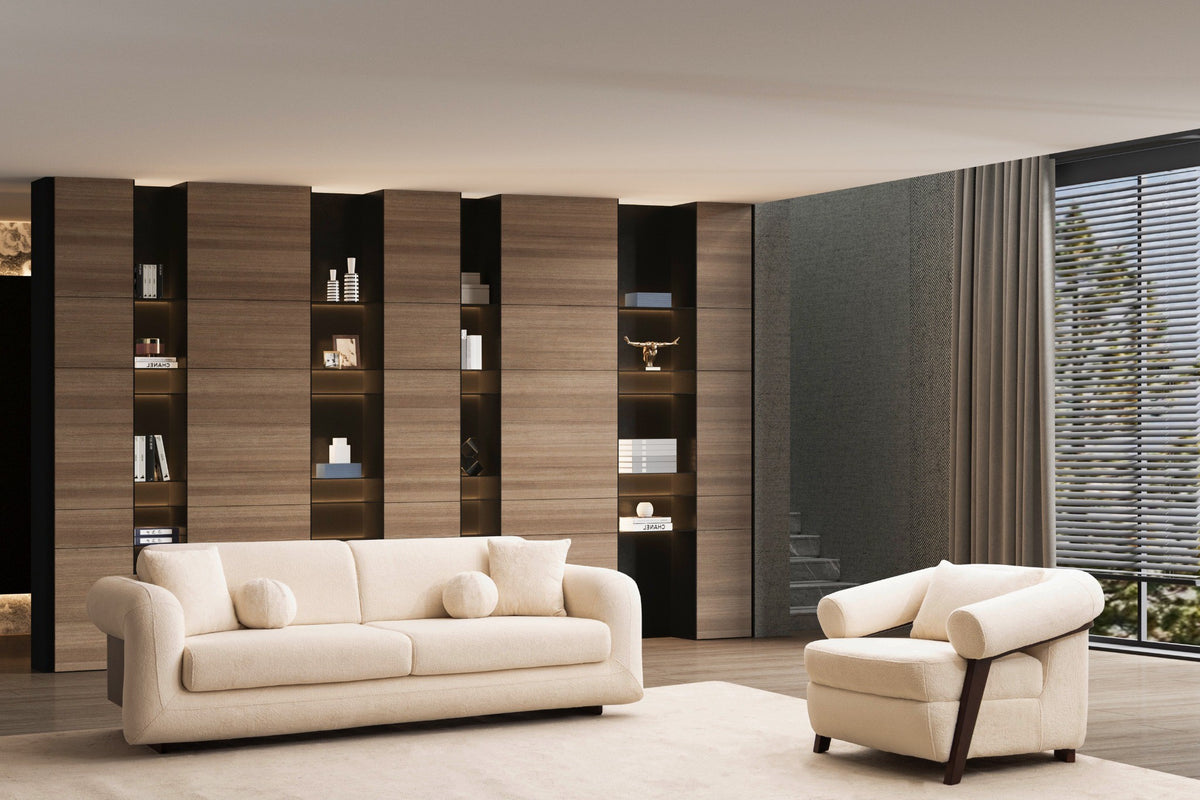 Damla Cream Living Room Set