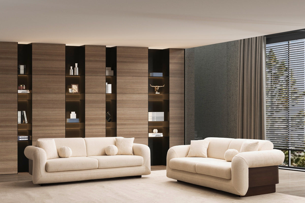 Damla Cream Living Room Set