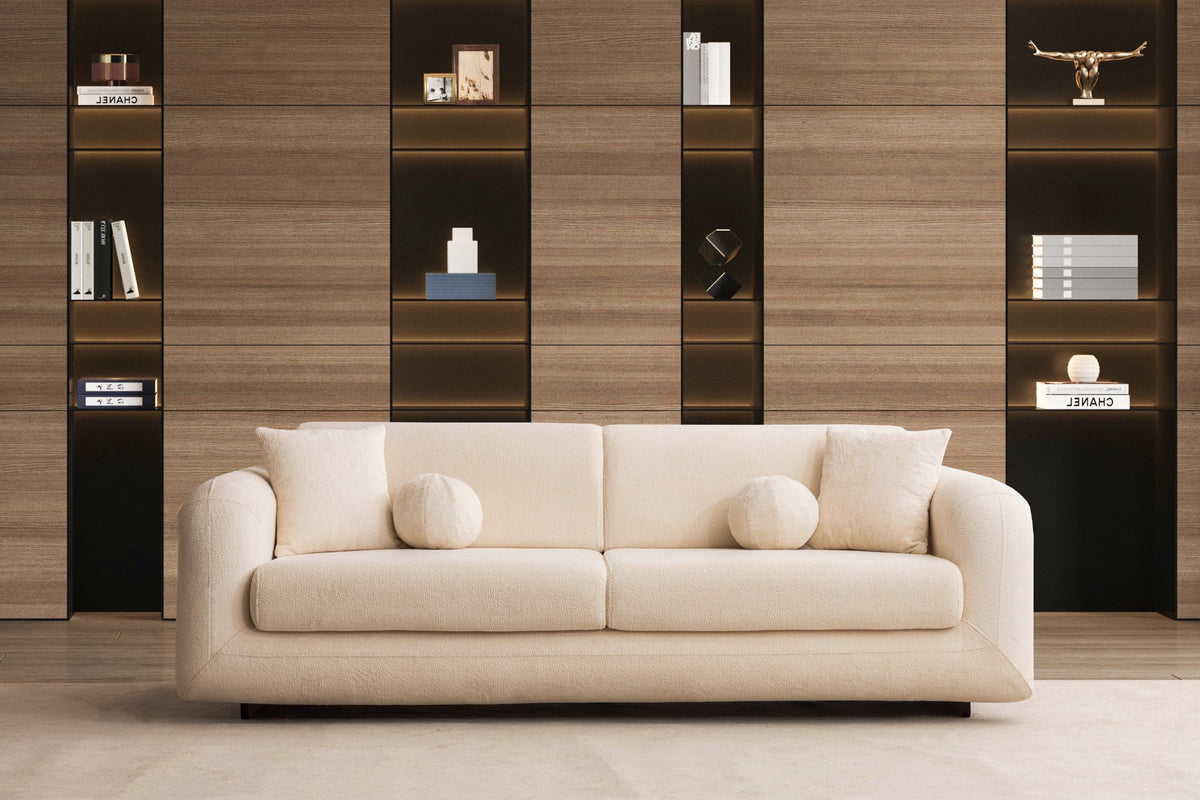 Damla Cream Loveseat 80”