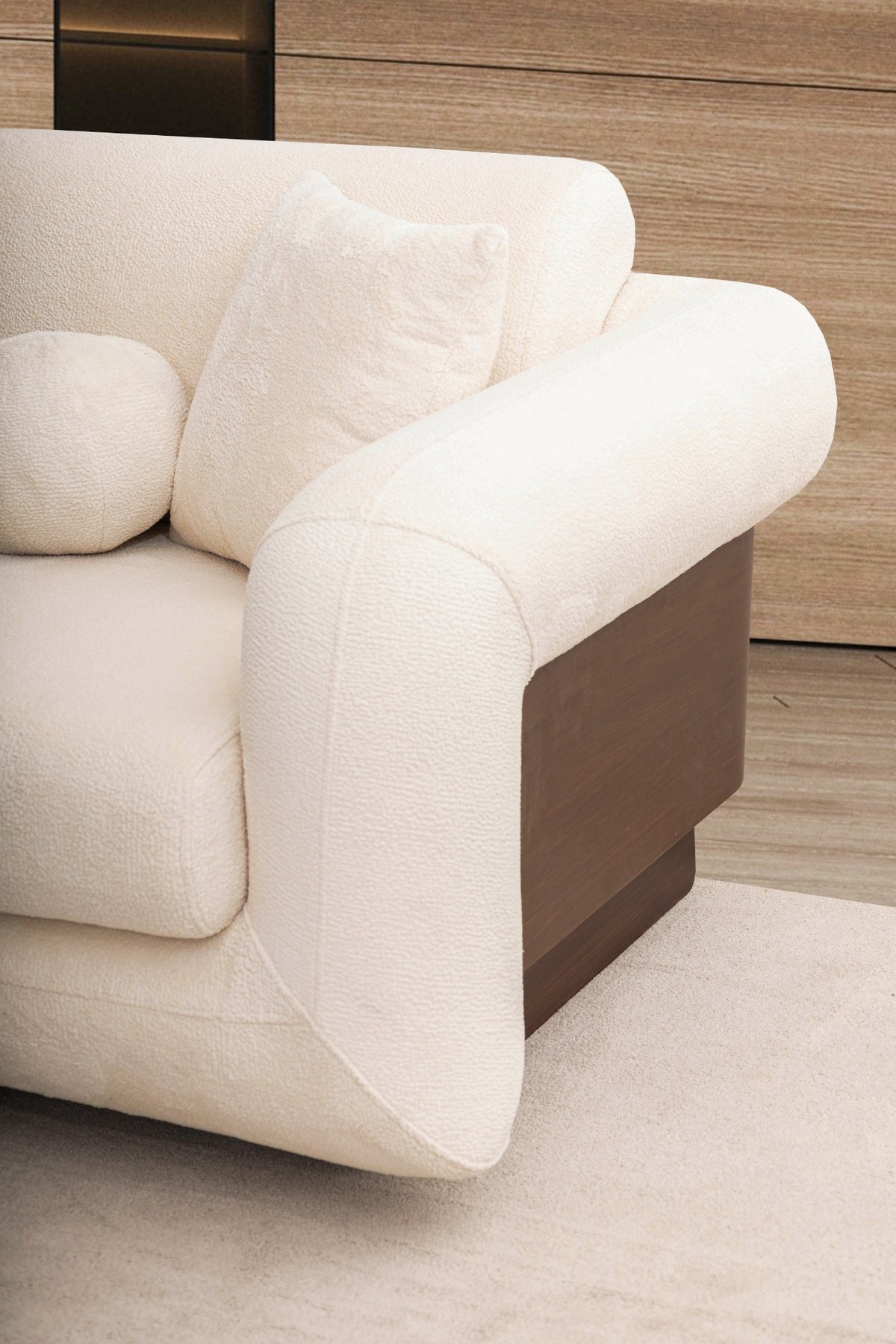 Damla Cream Living Room Set