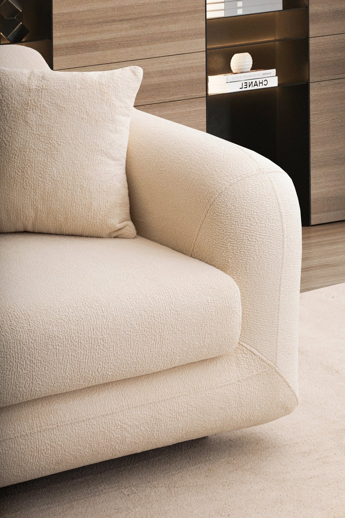 Damla Cream Living Room Set