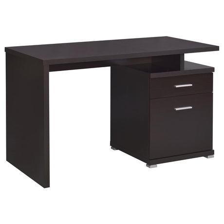 Irving Cappuccino 2-Drawer Office Desk with Cabinet by Coaster at Eve Furniture
