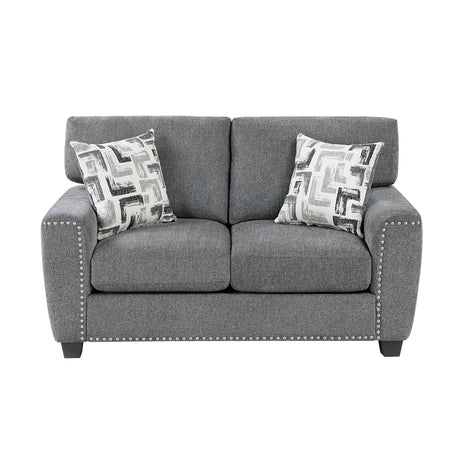 Isabel Dark Gray Loveseat by Homelegance at Eve Furniture