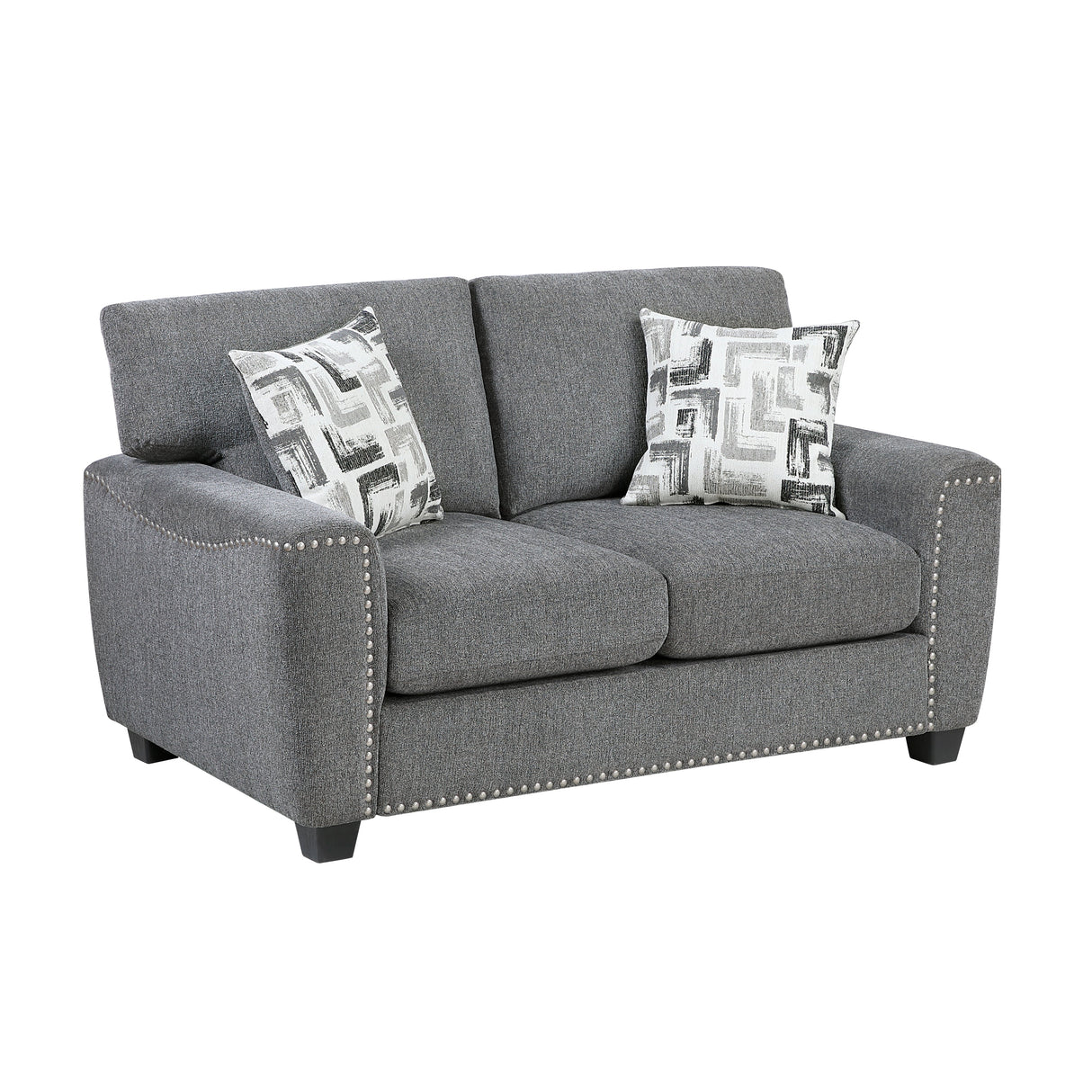 Isabel Dark Gray Loveseat by Homelegance at Eve Furniture