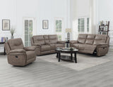 Isabella Manual Reclining Console Loveseat, Sand by Steve Silver at Eve Furniture