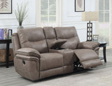Isabella Manual Reclining Console Loveseat, Sand by Steve Silver at Eve Furniture