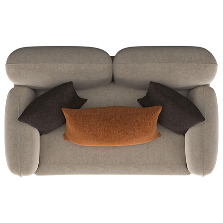 Jade Latte Chenille Upholstered Sculpted Track Arm Loveseat by Coaster at Eve Furniture