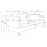 Jade Latte Chenille Upholstered Sculpted Track Arm Loveseat by Coaster at Eve Furniture