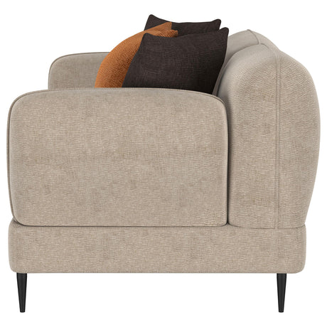 Jade Latte Chenille Upholstered Sculpted Track Arm Loveseat by Coaster at Eve Furniture