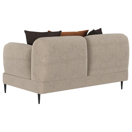 Jade Latte Chenille Upholstered Sculpted Track Arm Loveseat by Coaster at Eve Furniture