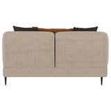 Jade Latte Chenille Upholstered Sculpted Track Arm Loveseat by Coaster at Eve Furniture