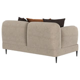 Jade Latte Chenille Upholstered Sculpted Track Arm Loveseat by Coaster at Eve Furniture