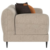 Jade Latte Chenille Upholstered Sculpted Track Arm Loveseat by Coaster at Eve Furniture