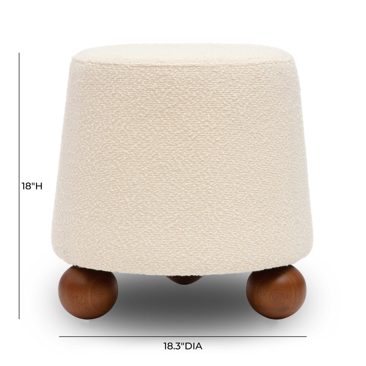 Jaine Boucle Stool by TOV Furniture at Eve Furniture
