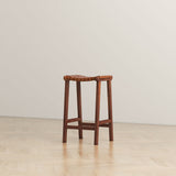 James Mid-Century Modern Genuine Tan Leather 24.5" Counter Stool by Ashcroft Furniture at Eve Furniture