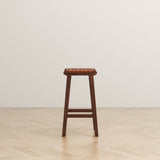 James Mid-Century Modern Genuine Tan Leather 24.5" Counter Stool by Ashcroft Furniture at Eve Furniture