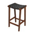 James Mid-Century Modern Genuine Black Leather 24.5" Counter Stool by Ashcroft Furniture at Eve Furniture