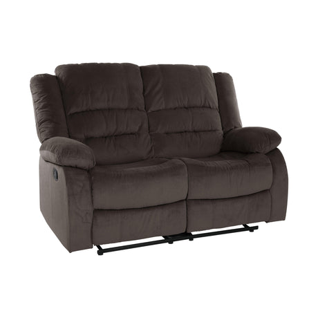 Jarita Chocolate Double Reclining Loveseat by Homelegance at Eve Furniture
