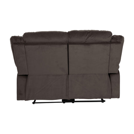 Jarita Chocolate Double Reclining Loveseat by Homelegance at Eve Furniture